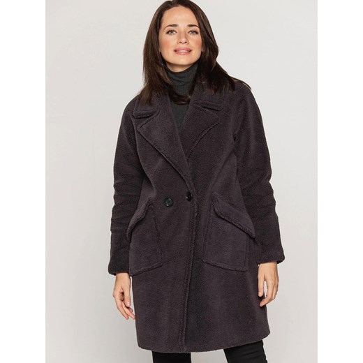 Płaszcz damski szary oversize Perso ze sklepu Eye For Fashion w kategorii Płaszcze damskie - zdjęcie 161967429
