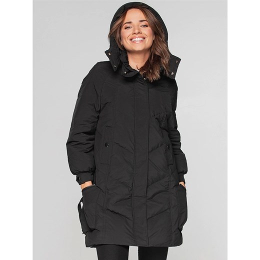 Puchowa oversizowa kurtka damska w czarnym kolorze Perso ze sklepu Eye For Fashion w kategorii Kurtki damskie - zdjęcie 161967438