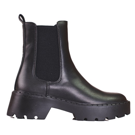 Botki Sergio Leone na platformie czarne bez zapięcia 