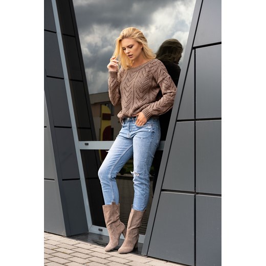 Sweter damski Merribel casual z okrągłym dekoltem 