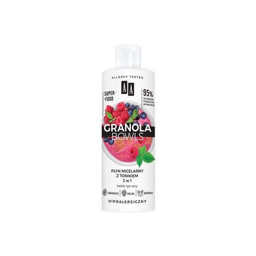 AA Granola Bowls płyn micelarny z tonikiem 2w1 każdy typ cery 400 ml one size 5.10.15