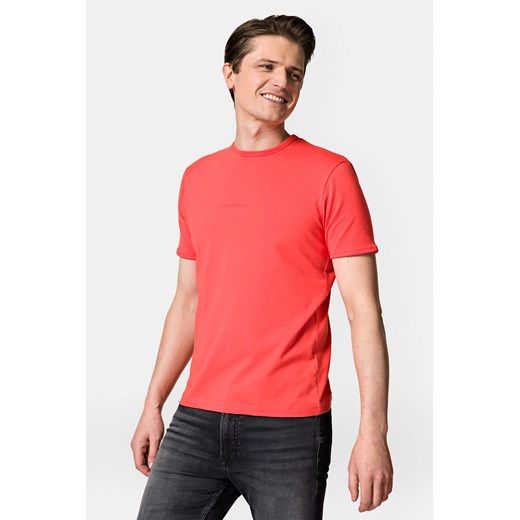 Koszulka Ciemnołososiowa z Bawełną Steph ze sklepu Lancerto S.A. w kategorii T-shirty męskie - zdjęcie 162014765