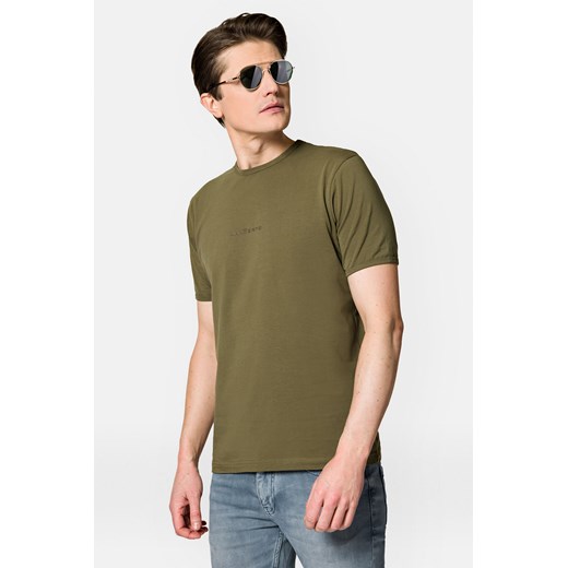 Koszulka Khaki z Bawełną Steph ze sklepu Lancerto S.A. w kategorii T-shirty męskie - zdjęcie 162014799
