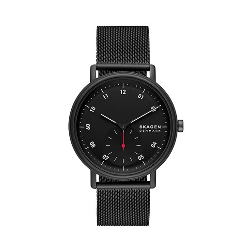 Skagen zegarek męski kolor czarny ze sklepu ANSWEAR.com w kategorii Zegarki - zdjęcie 162017305