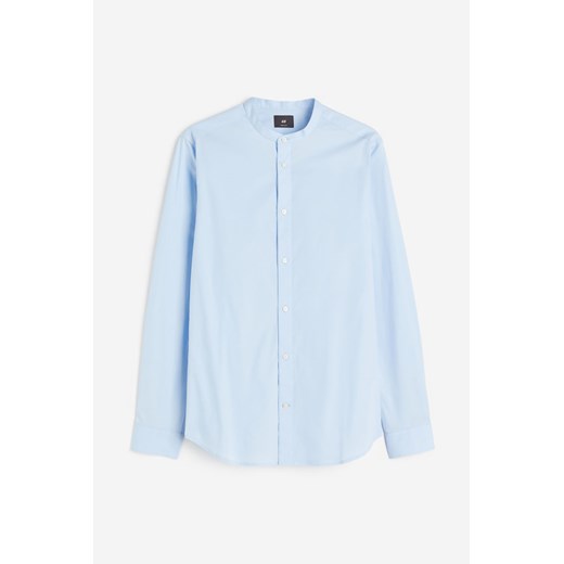 H & M - Koszula ze stójka Muscle Fit - Niebieski H & M M H&M