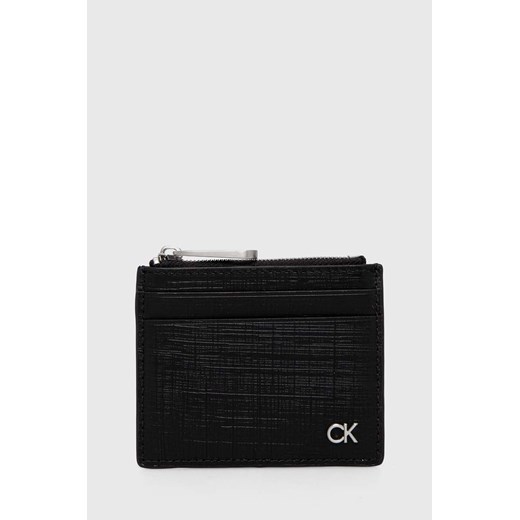 Calvin Klein portfel skórzany męski kolor czarny ze sklepu ANSWEAR.com w kategorii Portfele męskie - zdjęcie 162023466