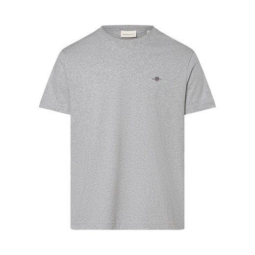 Gant T-shirt męski Mężczyźni Bawełna szary jednolity ze sklepu vangraaf w kategorii T-shirty męskie - zdjęcie 162030536