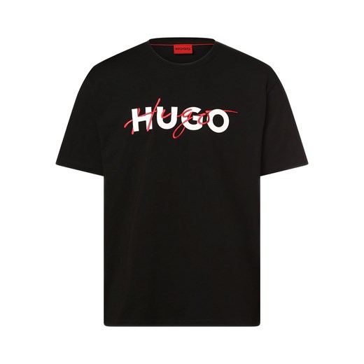 HUGO T-shirt męski Mężczyźni Bawełna czarny nadruk XL vangraaf