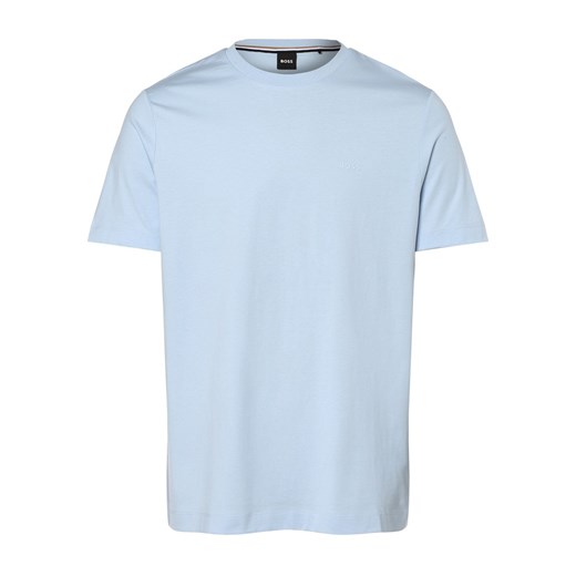 BOSS T-shirt męski Mężczyźni Bawełna jasnoniebieski jednolity ze sklepu vangraaf w kategorii T-shirty męskie - zdjęcie 162030587