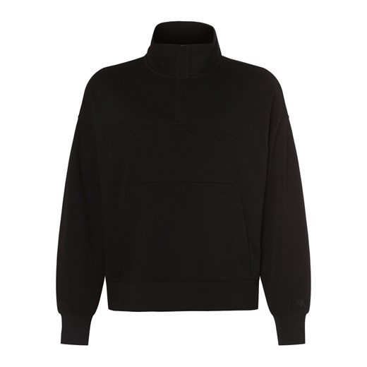 Calvin Klein Jeans Męska bluza nierozpinana Mężczyźni Bawełna czarny jednolity ze sklepu vangraaf w kategorii Bluzy męskie - zdjęcie 162030758