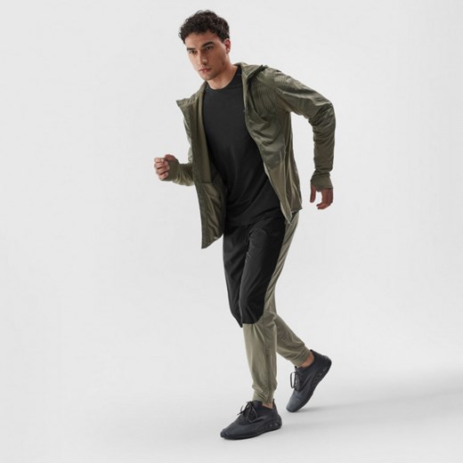 Męska bluza do biegania 4F 4FRAW23TJACM150 - khaki L Sportstylestory.com