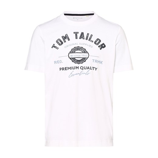 Tom Tailor T-shirt męski Mężczyźni Bawełna biały nadruk ze sklepu vangraaf w kategorii T-shirty męskie - zdjęcie 162033776