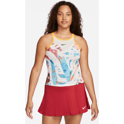Damska koszulka tenisowa bez rękawów z nadrukiem NikeCourt Dri-FIT Slam - Biel ze sklepu Nike poland w kategorii Bluzki damskie - zdjęcie 162037488