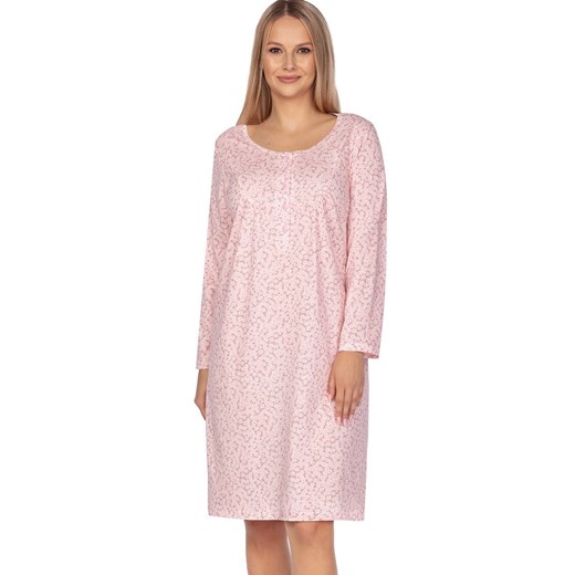 Bawełniana koszula nocna różowa Plus Size 008, Kolor różowy, Rozmiar 4XL, Regina ze sklepu Primodo w kategorii Koszule nocne - zdjęcie 162038348
