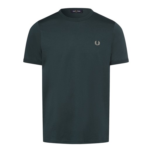 Fred Perry T-shirt męski Mężczyźni Bawełna petrol jednolity ze sklepu vangraaf w kategorii T-shirty męskie - zdjęcie 162047017