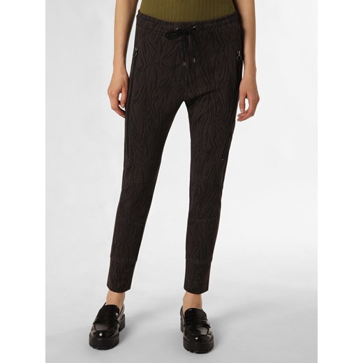 MAC Damskie spodnie Kobiety Sztuczne włókno oliwkowy wzorzysty ze sklepu vangraaf w kategorii Spodnie damskie - zdjęcie 162050669