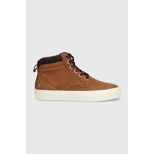 Pepe Jeans sneakersy skórzane YOGI BOOT kolor brązowy PMS30998 ze sklepu ANSWEAR.com w kategorii Trampki męskie - zdjęcie 162058515