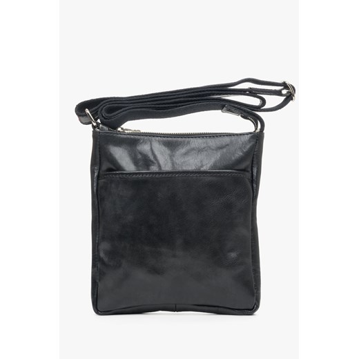 Estro: Mała czarna torba męska na ramię ze skóry naturalnej ze sklepu Estro w kategorii Torby męskie - zdjęcie 162059679