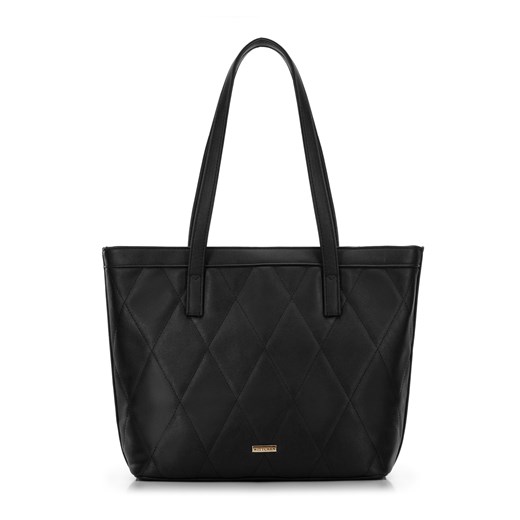 Shopper bag WITTCHEN elegancka czarna duża na ramię 
