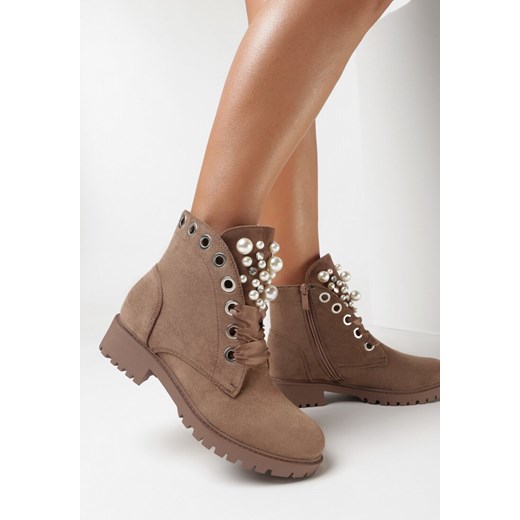 Brązowe Botki Briogen ze sklepu born2be.pl w kategorii Workery damskie - zdjęcie 162063186