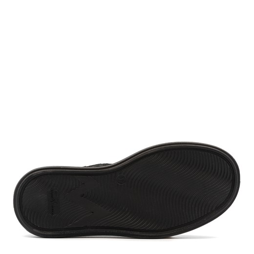 Buty sportowe damskie Neścior sneakersy na platformie sznurowane czarne 