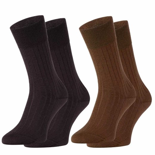 Skarpety merino wool 94% 2 pary ciemny i jasny brązowy  w zestawie Regina Socks 35-38 Estera Shop