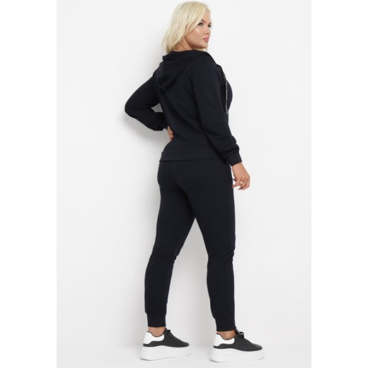 Granatowy 2-Częściowy Bawełniany Komplet Dresowy Spodnie i Bluza Pavicia XXXL Born2be Odzież wyprzedaż