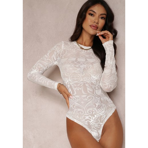 Białe Body z Nadrukiem Enene ze sklepu Renee odzież w kategorii Bluzki damskie - zdjęcie 162072446