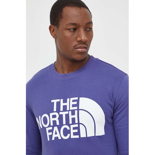 The North Face bluza bawełniana męska kolor fioletowy z nadrukiem ze sklepu ANSWEAR.com w kategorii Bluzy męskie - zdjęcie 162080995