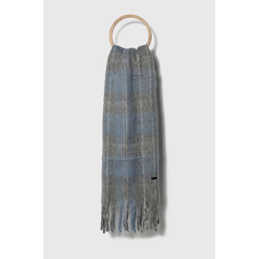 Pepe Jeans szalik damski kolor niebieski wzorzysty Pepe Jeans ONE ANSWEAR.com