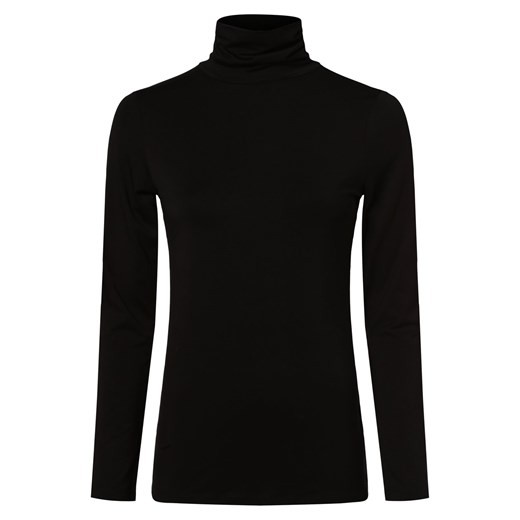 soyaconcept® Damska koszulka z długim rękawem Kobiety Lyocell czarny jednolity ze sklepu vangraaf w kategorii Bluzki damskie - zdjęcie 162081437