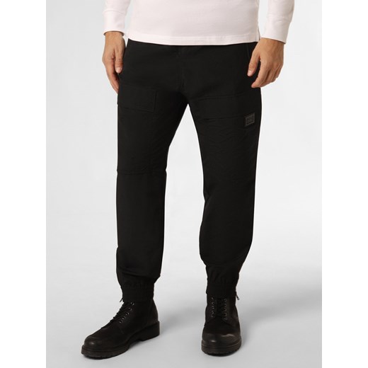 HUGO Spodnie Mężczyźni czarny jednolity ze sklepu vangraaf w kategorii Spodnie męskie - zdjęcie 162081468