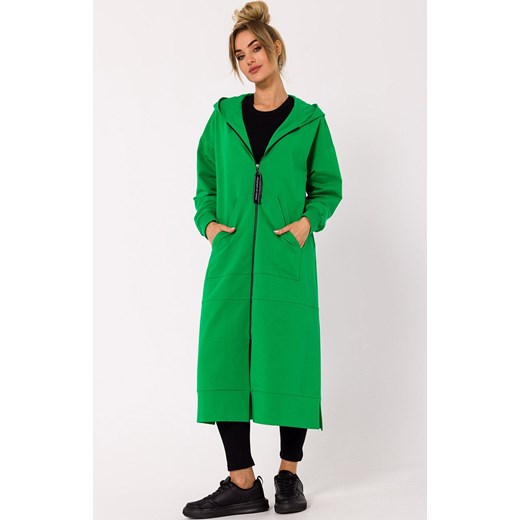 Bluza długa jak parka kolor soczysta zieleń M729, Kolor intensywna zieleń, Rozmiar L/XL, MOE ze sklepu Primodo w kategorii Bluzy damskie - zdjęcie 162083216