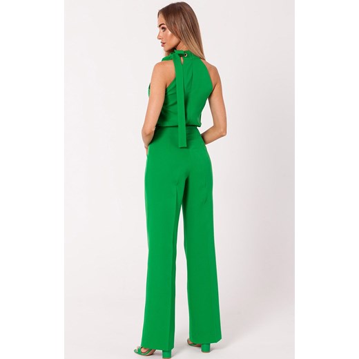 Kombinezon damski halter neck w kolorze soczysta zieleń M746, Kolor intensywna zieleń, Rozmiar L, MOE ze sklepu Primodo w kategorii Kombinezony damskie - zdjęcie 162083288