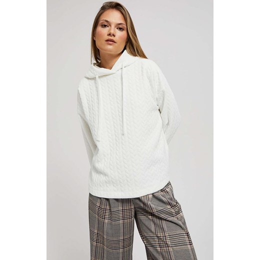 Bluza damska z kapturem 4202, Kolor biały, Rozmiar XS, Moodo ze sklepu Primodo w kategorii Bluzy damskie - zdjęcie 162083325