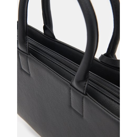 Shopper bag czarna Sinsay skórzana duża