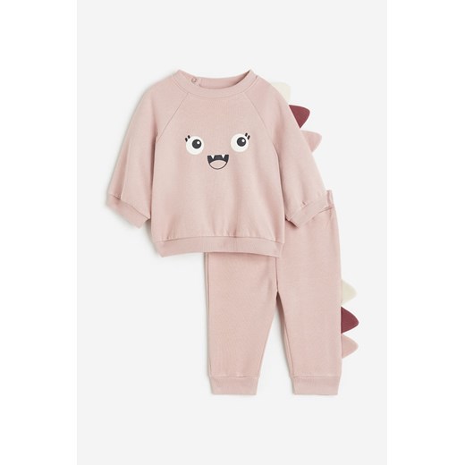 H & M - Komplet dresowy z aplikacja 2-czesciowy - Różowy H & M Dostępne inne rozmiary H&M