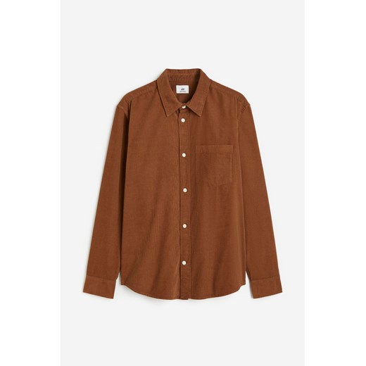 H & M - Sztruksowa koszula Regular Fit - Beżowy H & M 3XL H&M