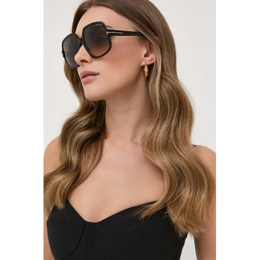 Tom Ford okulary przeciwsłoneczne damskie kolor czarny Tom Ford 60 PRM promocyjna cena