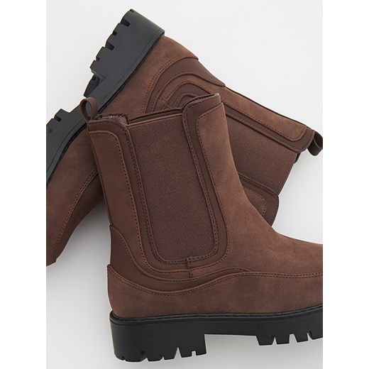 Buty zimowe dziecięce Reserved bez zapięcia zamszowe