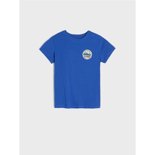 Sinsay - Koszulka z naszywką - niebieski Sinsay 104 Sinsay okazja