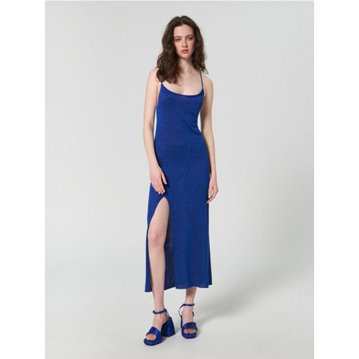 Sinsay - Sukienka midi na ramiączkach - niebieski Sinsay M Sinsay