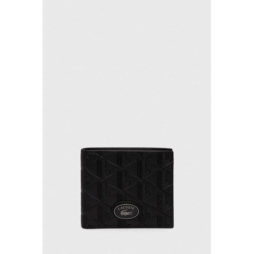 Lacoste portfel skórzany męski kolor czarny ze sklepu ANSWEAR.com w kategorii Portfele męskie - zdjęcie 162121315