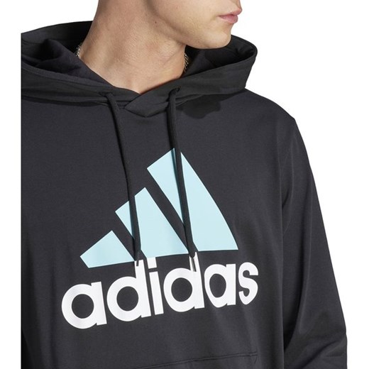 Bluza męska czarna Adidas młodzieżowa bawełniana z napisem 