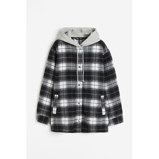 H & M - Kurtka koszulowa z kapturem - Czarny H & M S H&M