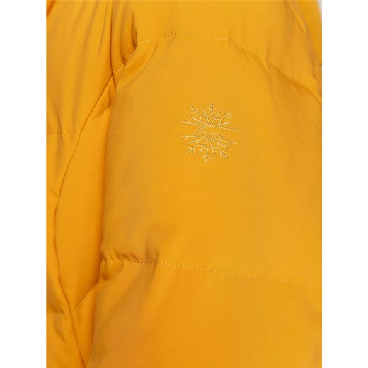 Zimowa żółta kurtka z naturalnym futrem Perso Perso XXL Eye For Fashion