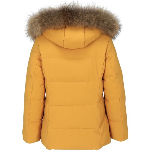 Zimowa żółta kurtka z naturalnym futrem Perso Perso L Eye For Fashion