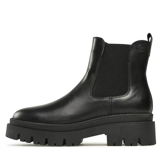 Botki czarne Tamaris na platformie casual 