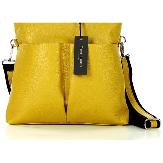 Nowoczesna torebka skórzana MAZZINI - Gala New żółty Genuine Leather uniwersalny okazyjna cena Verostilo