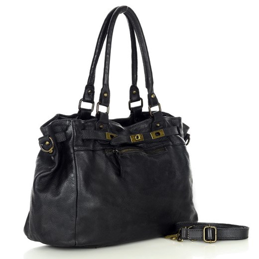 Legendarna torba skórzana aktówka biznesowa handmade bag - MARCO MAZZINI czarny uniwersalny wyprzedaż Verostilo